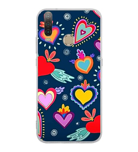 PrintiFy General Mobile GM 10 ile Uyumlu 1mm Slim Fit Retro Colors 3 Baskılı Şeffaf  Kılıf