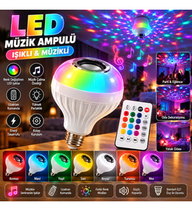 Uzaktan Kumandalı RGB LED Müzik Ampulü