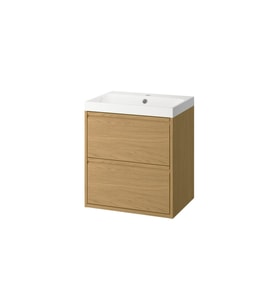Lavabo Dolabı Kombinasyonu, Meşe Görünümlü, 60x48x69 cm