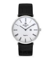HISLON CL119S-03BS İNCE SLIM KLASİK SİYAH DERİ KORDON SAFİR CAM ERKEK KOL SAATİ