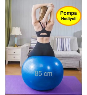 85 Cm Pilates Topu Büyük Boy Kalın Pompalı Yoga Pilates Topu Plates Topu