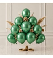 Yeşil Renk Lateks Metalik Balon (30 cm) - 12 Adet