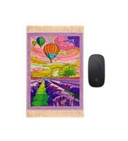 Bursa İpek Lila Balonlar Dekoratif Küçük Halı Mousepad