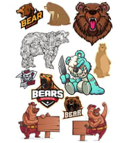 Ayı Bear Sticker Set-3 11 Parça Telefon, Tablet, Defter, Laptop Sticker