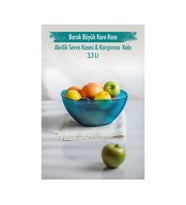 Akrilik Barok Aquamarin Büyük Kare Meyve & Salata Kasesi & Karıştırma Kabı / 3,3 Lt (CAM DEĞİLDİR)