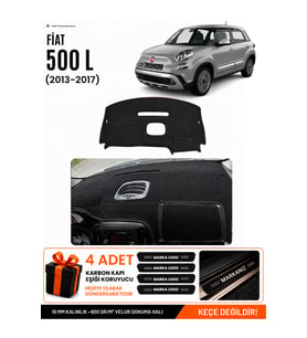 FIAT 500L (2013-2017) Uyumlu Torpido Örtüsü Torpido Kılıfı - Siyah
