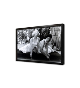 Siyah Beyaz Marilyn Monroe Çerçeveli Cam Tablo