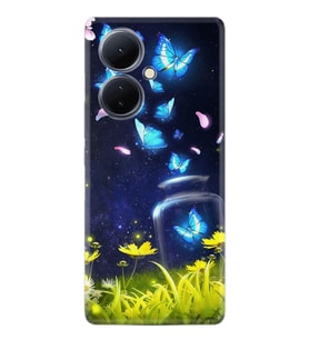 Vivo V29 Lite Kılıf Resimli Desenli Baskılı Silikon Flowers Fox 1309