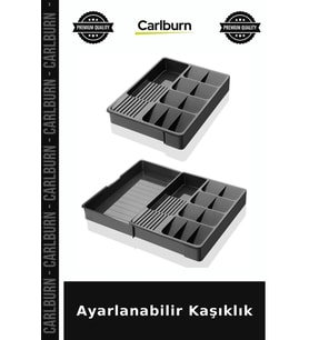 Özel Üretim Düzenleyici Siyah Çekmece İçi Mutfak Pratik Ayarlanabilir Kaşıklık