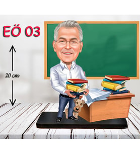 Kişiye Özel Ahşap Biblo - Erkek Öğretmen Karikatür Biblo - Öğretmen Biblo 3