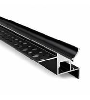 DL2733 Trimless LED Profil Sıva Altı Duvar Yıkama 2 Metre 27x33 mm Siyah Kasa Alüminyum Gömme LED Kanal Opal Difüzörlü