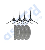 Roidmi Eve - Eve Plus Uyumlu 4 Yan Fırça 4 Mop PKT-iasgf0000664