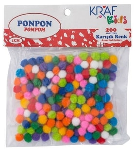 KRAF KİDS PONPON 1 CM 200 LÜ KK70 ÜCRETSİZ KARGO