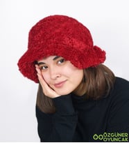 Mavimsi Home Peluş Bucket Şapka (Kırmızı)