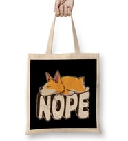 Corgi Nope Sleeping Dog Bez Çanta Uzun Saplı