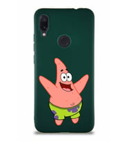 Xiaomi Redmi Note 7 Pro Soft Premier Kapak Patrick Yıldız Tasarımlı Silikon Kılıf - Yeşil (Şeffaf)