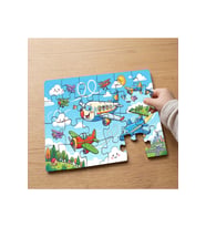 Sevimli Taşıtlar Tasarımlı 24 Parça Ahşap Çocuk Puzzle