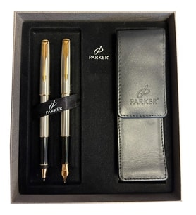 Parker Hediye Seti Sonnet Gold Krom Dolma-Roller Kalem Seti + Kılıf