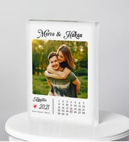 BK Gift Kişiye Özel İsimli Tarihli Fotoğraflı Akrilik Çerçeve-2, Sevgiliye Hediye, Eşe Hediye, Arkadaşa Hediye