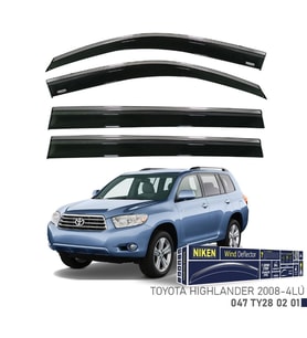 Niken Toyota Highlander 2008- Kromlu Cam Rüzgarlığı 4 LÜ (Siyah)