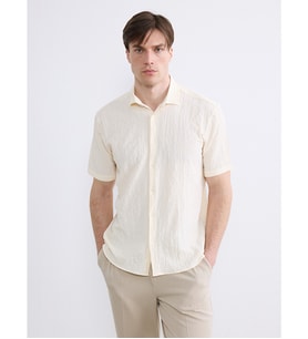 LCW Vision Beyaz Regular Fit Kısa Kollu Erkek Basic Gömlek