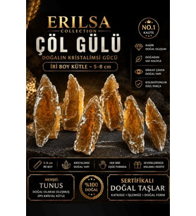 Sertifikalı Orta Boy Diş Form Taşı Çöl Gülü Kütle - 5-8 cm Doğal Kristal Form Toplu (Çok Renkli)