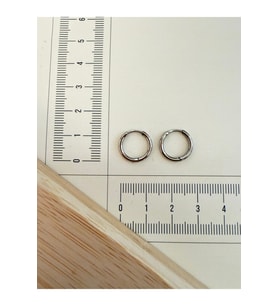 316 L Cerrahi Çelik 1,6mm*10mm Çelik Halka Küpe Gümüş
