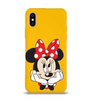 Apple iPhone XS Max  Lansman Kılıf Minnie Mouse Tasarımlı Altı Kapalı İçi Kadife Kaplı  Kapak (Şeffaf)