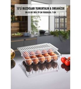 15 Li Buzdolabı Kapaklı Yumurtalık & Buzdolabı Organizeri