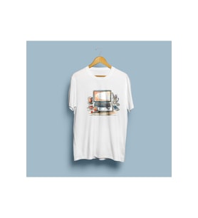 Oversize Kahve / Cep telefonu / Laptop tasarım unisex T-shirt