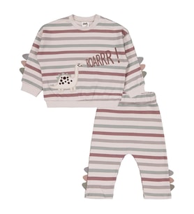 Civil Baby Çizgi Empirme 6-18 Ay Takım - Bej