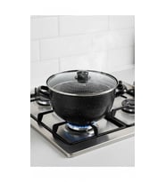 Lüks Emaye Kızartma Tenceresi Siyah 24 cm – 4.5L