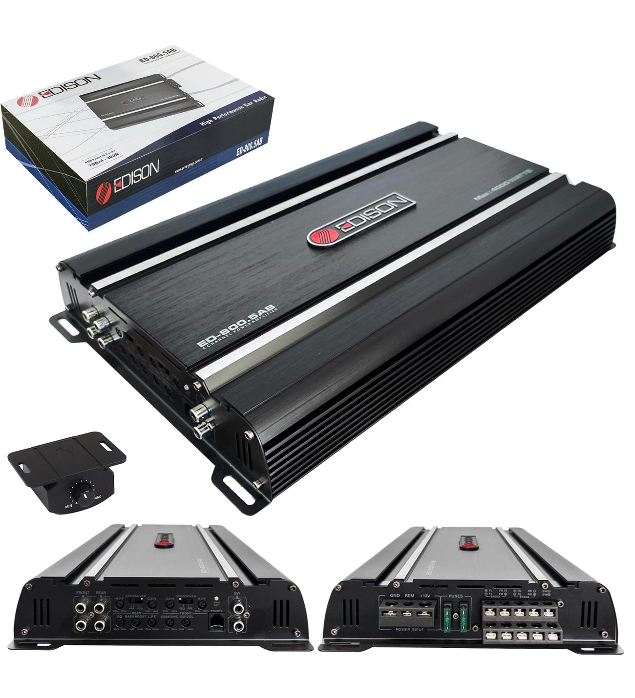 Edison Ed-800.5ab Oto Anfi Stereo 4000 Watt 5 Kanal Bass Kontrol