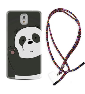Samsung Note 3 4 5 8 9 20 Ultra 10 Lite Kılıf Boyun Asklı Rasta Silikon Hello Panda 1709