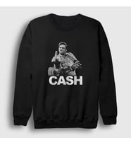 Presmono Unisex Siyah Finger Johnny Cash Sweatshirt 333741tt