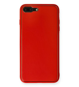 Pilelistore   iPhone 7 Plus Kılıf Coco Deri Silikon Kapak - Kırmızı