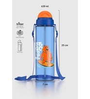 Renga Migo Desenli 630 ml Askılı Pipetli Tritan Çocuk Matara 912143 Pembe (Mavi)