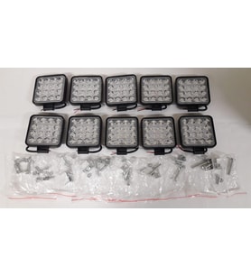 10 Adet Off Road Sis Farı Sis Lambası 16 Ledli Kare Su Geçirmez