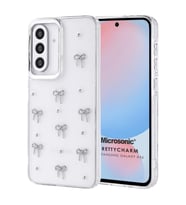 Microsonic Samsung Galaxy A56 Kılıf PrettyCharm Bow (Gümüş)