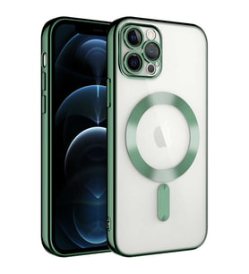 Lexroo iPhone 11 Pro Kılıf Kamera Korumalı M-safe Wireless Şarj Özellikli Demre Kılıf - Koyu Yeşil
