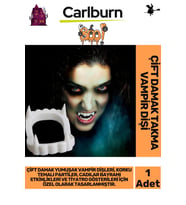 Özel Üretim Kostüm Parti Halloween Cadılar Bayramı Esnek Beyaz Renk Çift Damak Takma Vampir Dişi