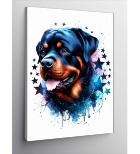 Kanvas Tablo Yıldızlar Ve Köpek