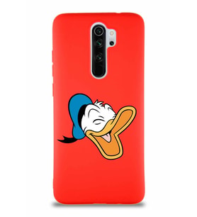Xiaomi Redmi Note 8 Pro Soft Premier Kapak Donald Duck-E Tasarımlı Silikon Kılıf - Kırmızı (Şeffaf)