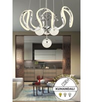 Oliver Kumandalı 3 Renk Işık Özellikli Modern Krom Kaplama Sarkıt Led Avize Salon Avize