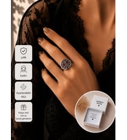 Gotik Örümcek Ağı Yüzük Kırmızı Taş Detaylı Unisex Alternatif Tasarım Yüzük
