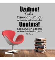 Mevlana Sözleri - Tasavvuf - Motto Duvar Sticker, Etiket, Duvar Yazıları, Sözler