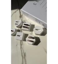 Geometrik Desenli Taş Tozu Yüzük Stand Set 6'lı (Beyaz)