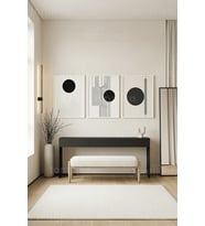 Modern Geometrik Soyut 3’lü Ahşap Çerçeveli Tablo Seti