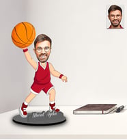 Kişiye Özel Basketbolcu Tasarımlı Karikatür İki Katmanlı Ahşap Biblo Model-1