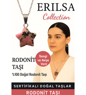Sertifikalı Yıldız Model Rodonit Doğal Taş Kolye – Sevgi Neşe ve Duygusal Denge Taşı (Çok Renkli)